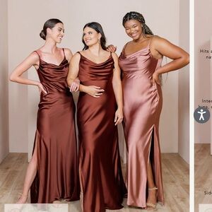 Revelry Strapless Satin Dress in Desert Rose